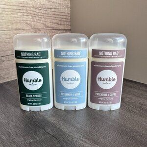Lot of 3 Humble Deodorants BRAND NEW Aluminum-Free
